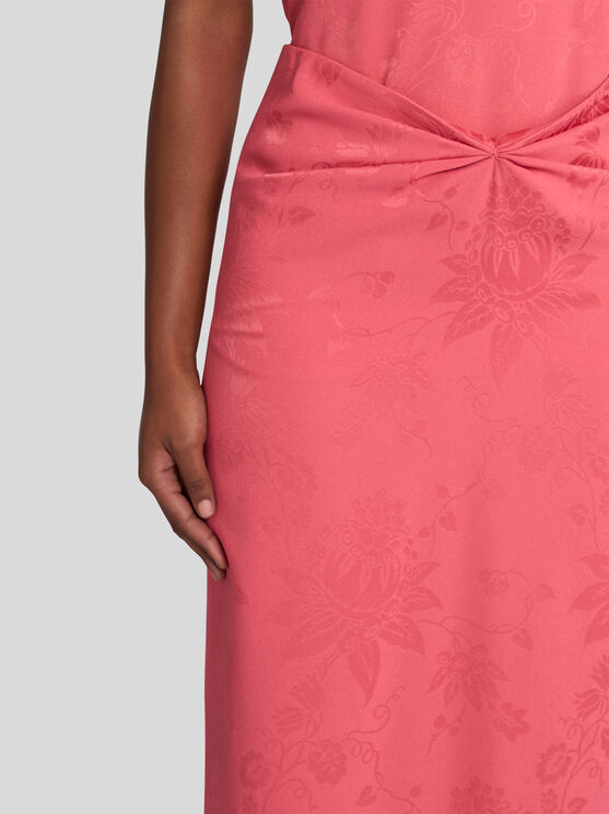 Etro Floral-jacquard Midi Skirt In Pink