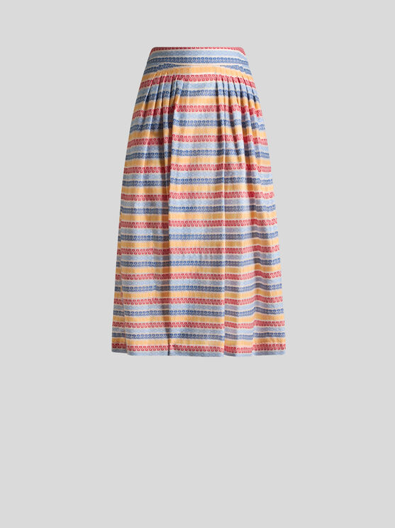 Etro Jacquard Pleated Midi Skirt In Multi
