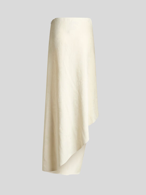 Etro Sarong Long Draped Skirt In White