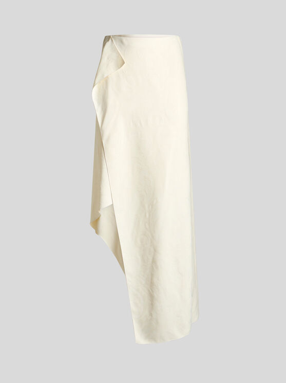 Etro Sarong Long Draped Skirt In White