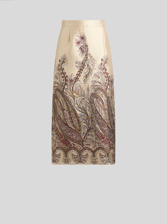 Etro Paisley Jacquard Midi Skirt In Multi
