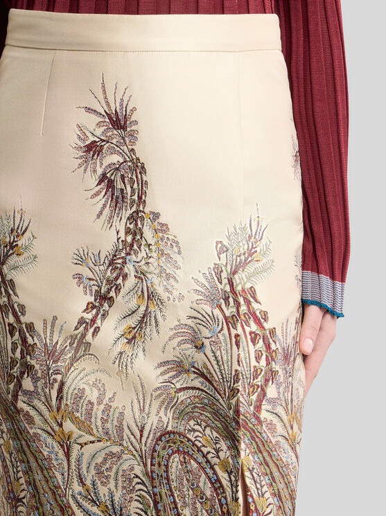 Etro Paisley Jacquard Midi Skirt In Multi