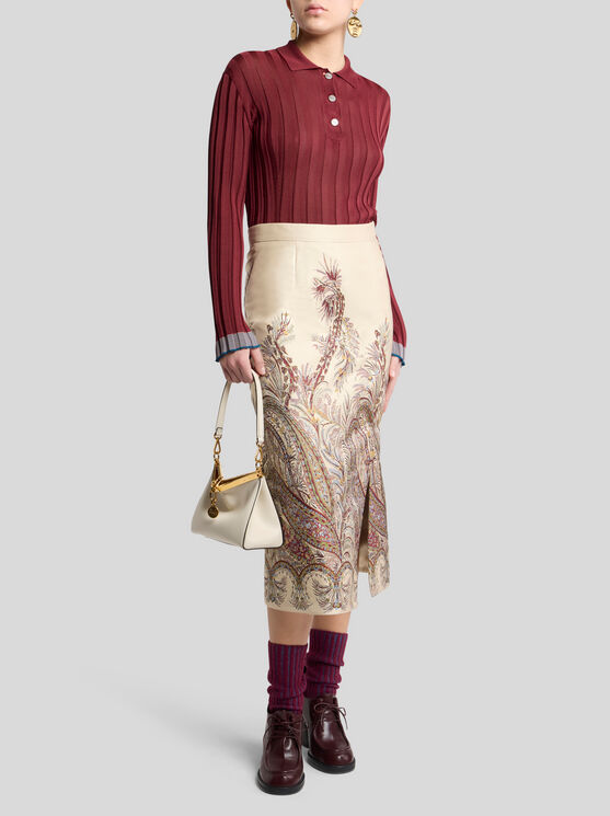 Etro Paisley Jacquard Midi Skirt In Multi