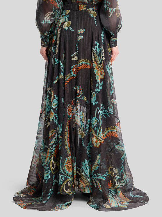 Etro Floral-print Maxi Skirt In Multi