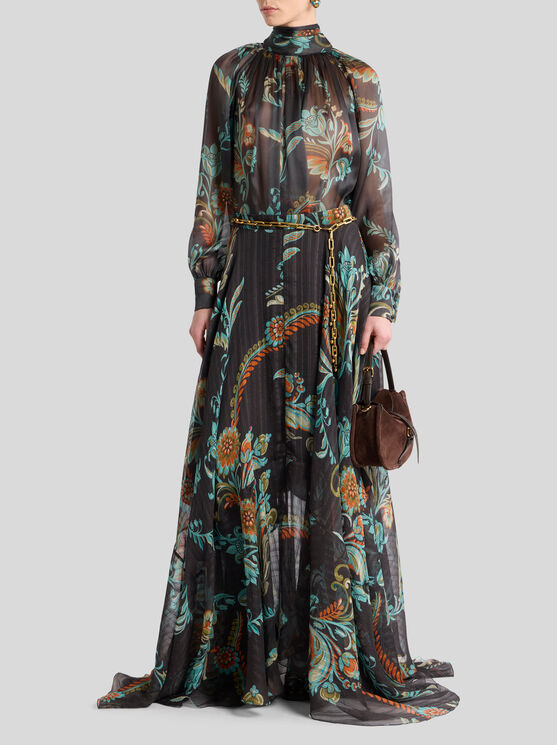 Etro Floral-print Maxi Skirt In Multi