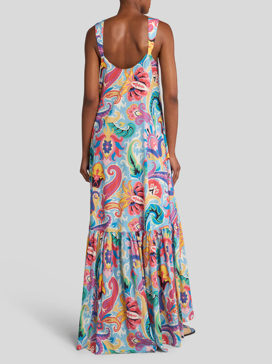 Etro Printed Cotton And Silk Maxi Dress In Multicolor