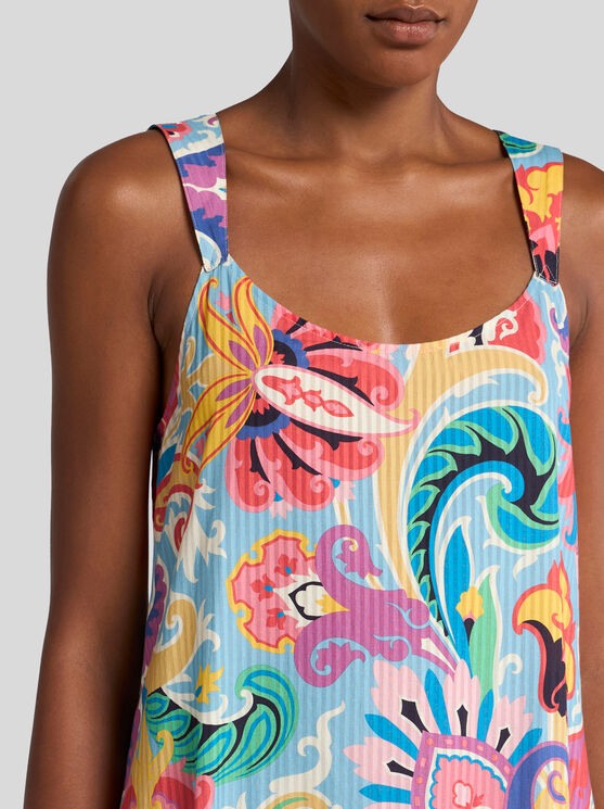 Etro Printed Cotton And Silk Maxi Dress In Multicolor