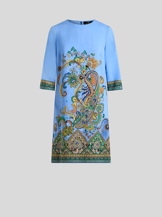 Etro Tunikakleid Aus Bedrucktem Cady In Blue