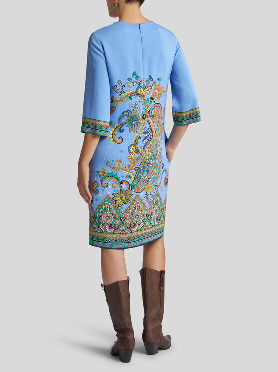 Etro Tunikakleid Aus Bedrucktem Cady In Hellblau