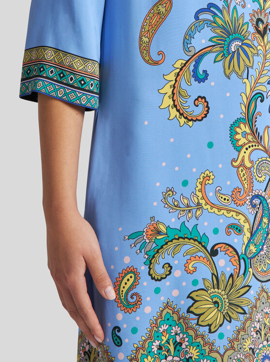 Etro Tunikakleid Aus Bedrucktem Cady In Hellblau