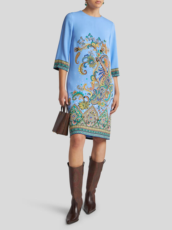 Etro Tunikakleid Aus Bedrucktem Cady In Hellblau