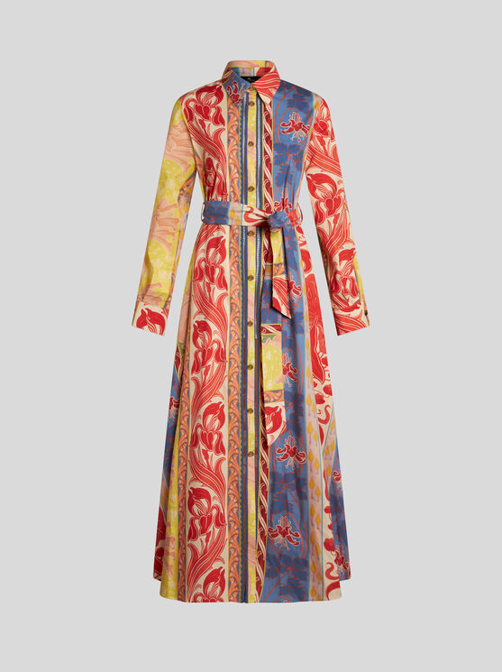 Shop Etro Summer Shirt Dress In Multicolour