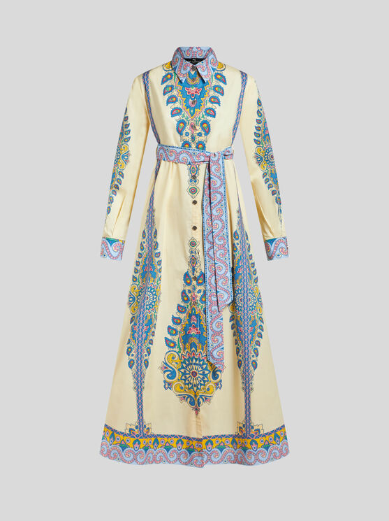 Etro Hemdblusenkleid Aus Bedruckter Baumwolle In Weiss