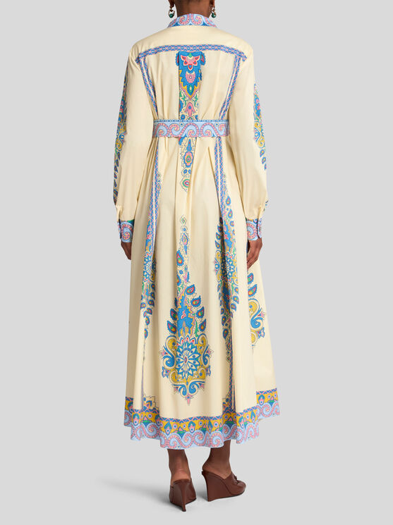 Etro Hemdblusenkleid Aus Bedruckter Baumwolle In Weiss