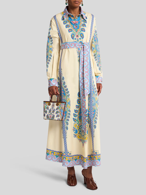 Etro Hemdblusenkleid Aus Bedruckter Baumwolle In Weiss