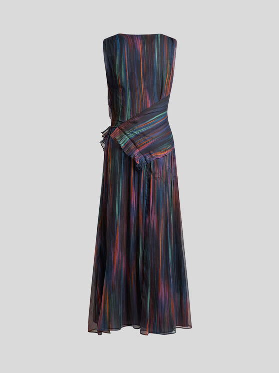 Shop Etro Printed Silk Dress In Rosa