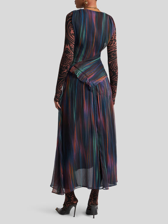 Shop Etro Printed Silk Dress In Rosa