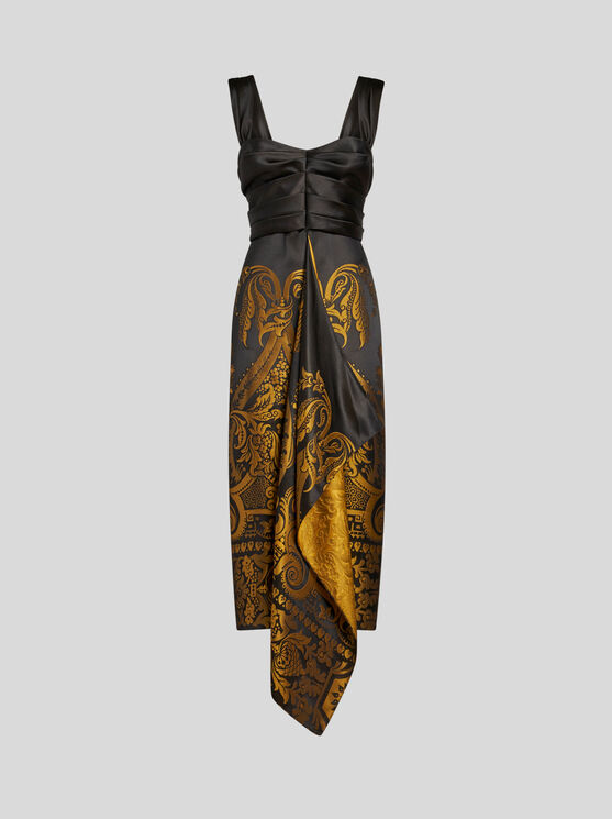 ETRO JACQUARD DRESS WITH DRAPING 