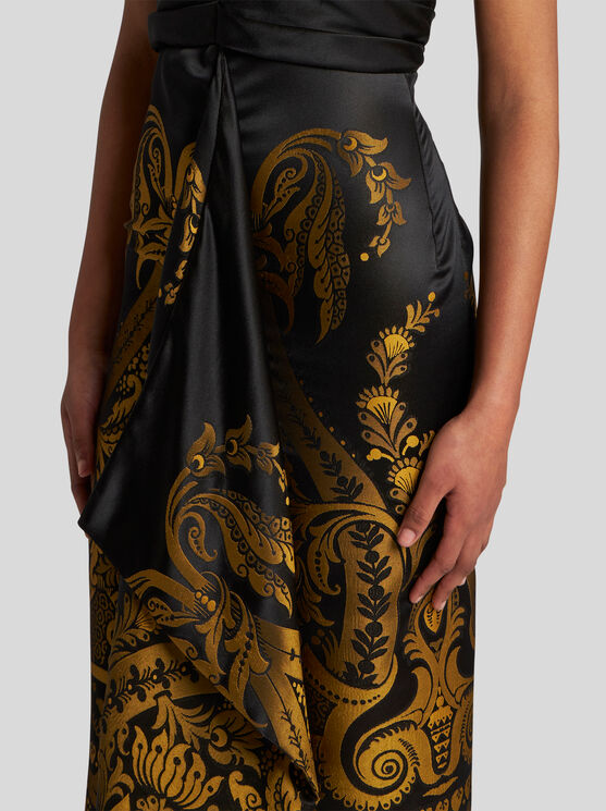 ETRO JACQUARD DRESS WITH DRAPING 