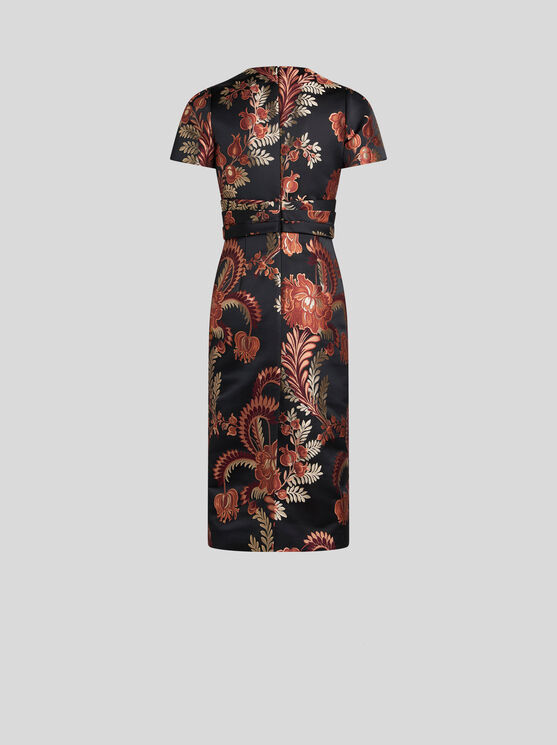 Shop Etro Jacquard Dress In Multicolour