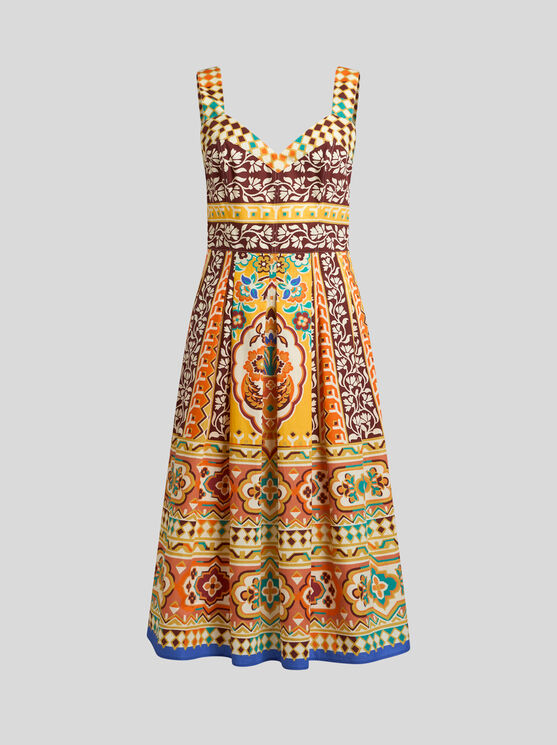 Etro Geo Floral Cotton Poplin Sundress