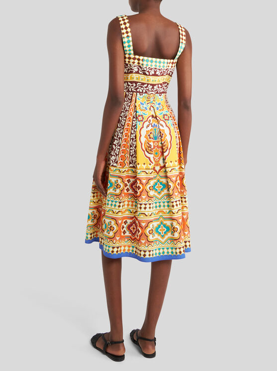 Etro Geo Floral Cotton Poplin Sundress
