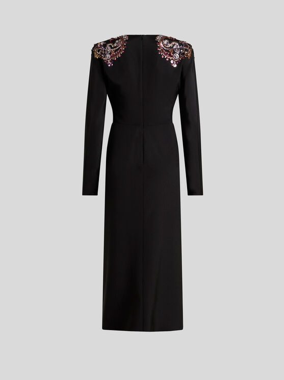 Etro Kleid Aus Bestickter Seide In Schwarz