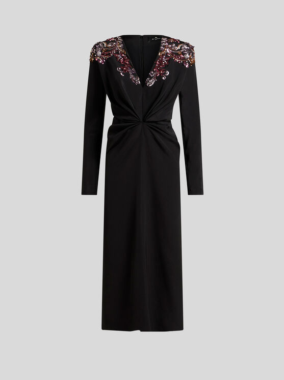 Etro Kleid Aus Bestickter Seide In Schwarz