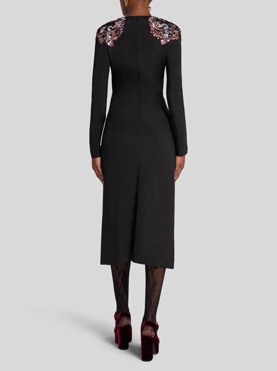 Etro Kleid Aus Bestickter Seide In Schwarz