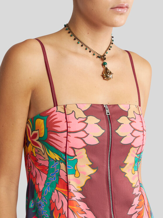 Etro Kleid Mit Tuch-blumendruck In Multicolor