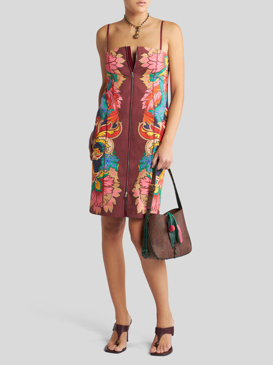 Etro Kleid Mit Tuch-blumendruck In Multicolor