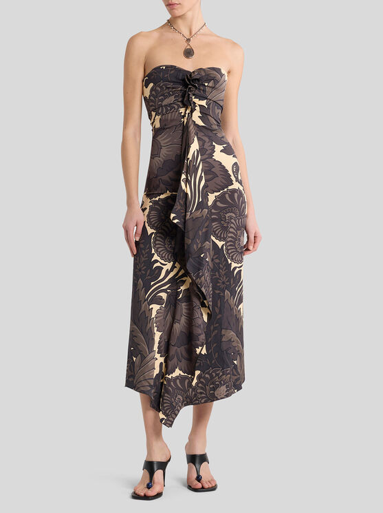 Etro , Etuikleid Mit Maxi-blumendruck, Damen, Schwarz, Grösse 44