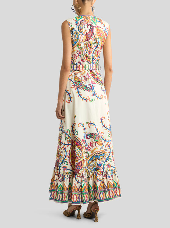 Etro Floral Paisley-print Cotton Maxi Dress In Multi