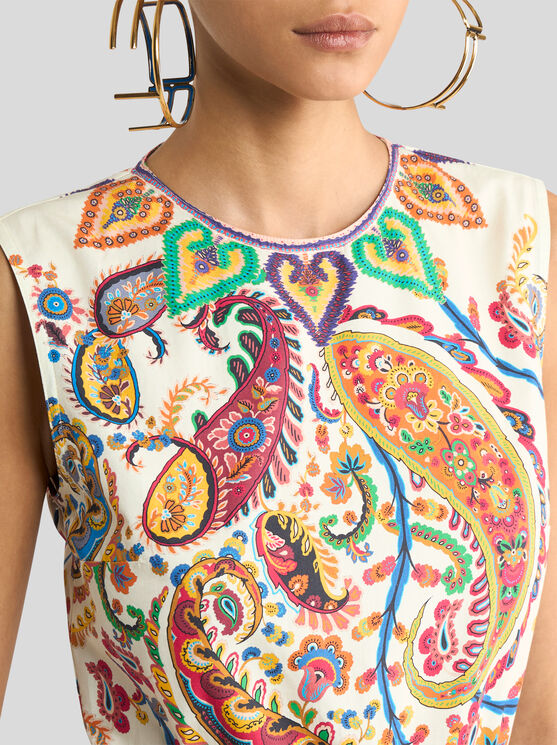 Etro Floral Paisley-print Cotton Maxi Dress In Multi