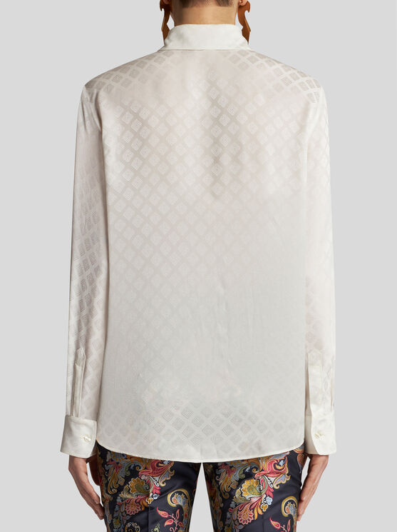 Shop Etro , Silk Jacquard Shirt, Woman, White, Size 44
