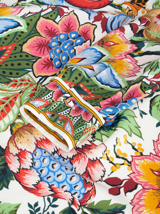 Shop Etro Crepe De Chine Shirt With Bouquet Print In Multicolour