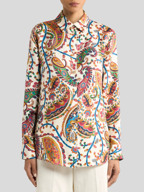 Etro Paisley-print Silk Shirt In Multi