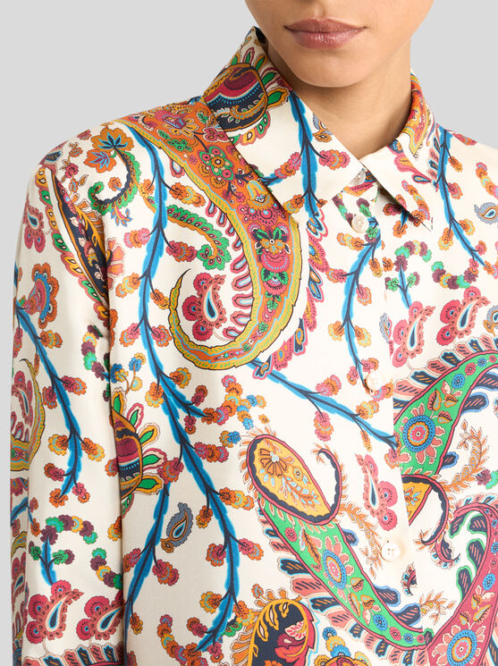 Etro Paisley-print Silk Shirt In Multi