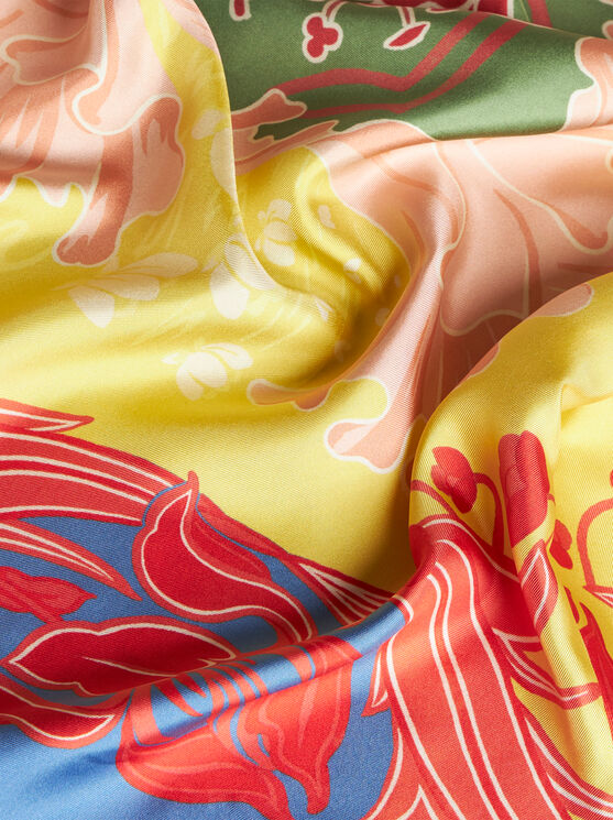 Shop Etro Silk Twill Shirt With Print In Yellow