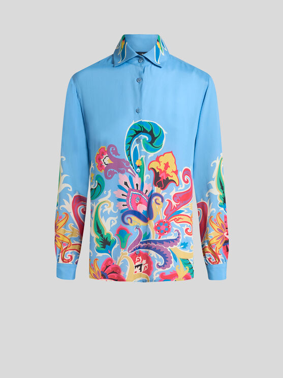 Etro , Shirt With Floral Print, Woman, Multicolour, Size 50 In Multicolour