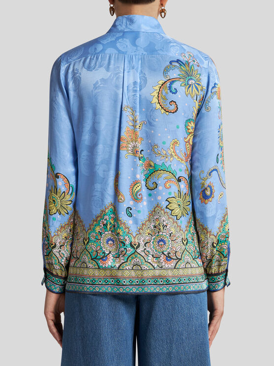 Etro Printed Shirt In Light Blue