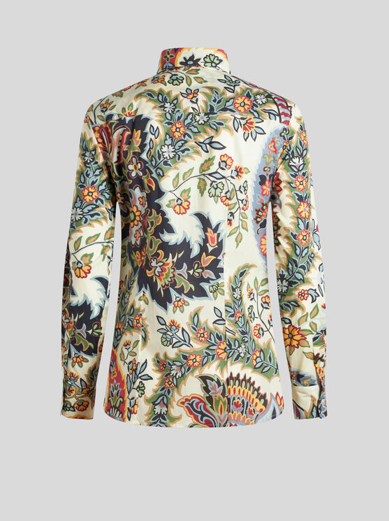 Shop Etro Shirt With Paisley Print In Beige