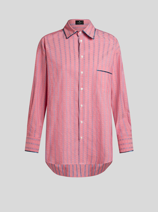 Shop Etro Jacquard Shirt In Rosa