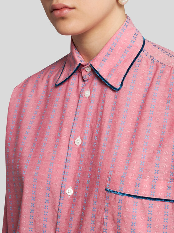 Shop Etro Jacquard Shirt In Rosa