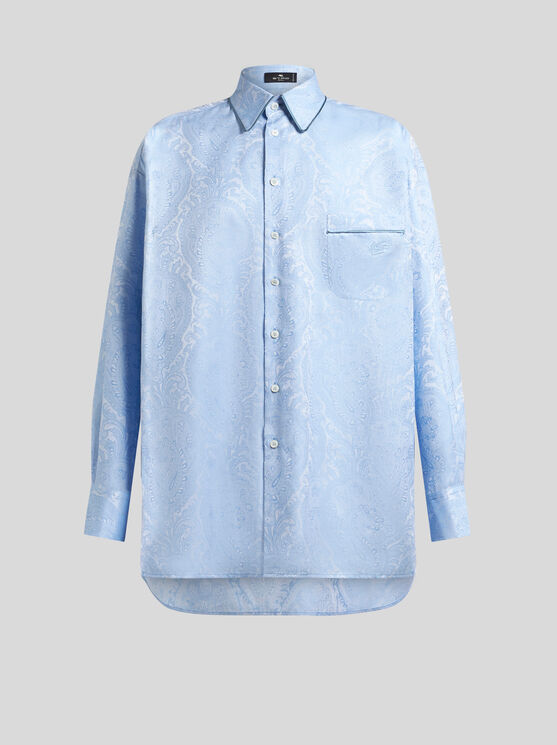 Etro Oversize-hemd Mit Pegaso In Hellblau