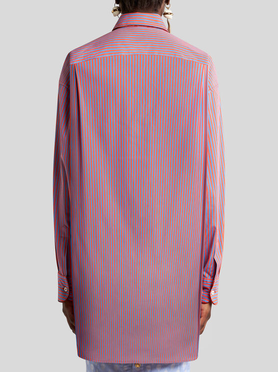 Shop Etro Striped Cotton Shirt In Purple