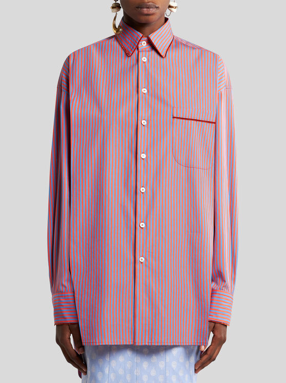 Shop Etro Striped Cotton Shirt In Purple