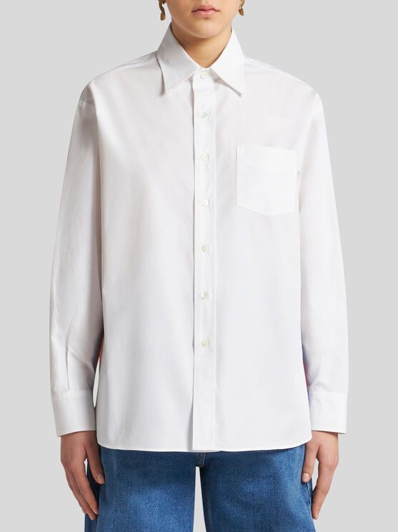 Shop Etro Cotton And Silk Shirt In White