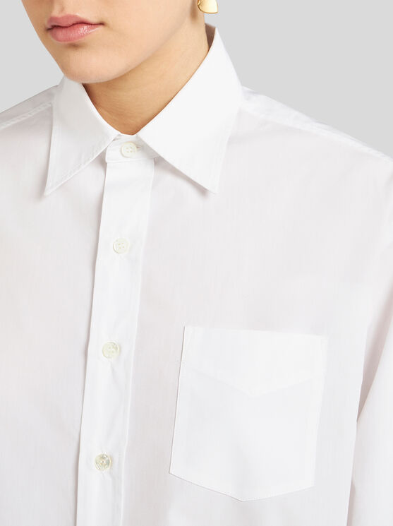 Shop Etro Cotton And Silk Shirt In White