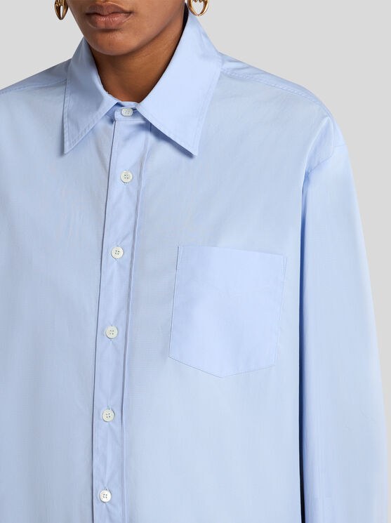 Etro Long-sleeved Shirt In Navy Blue